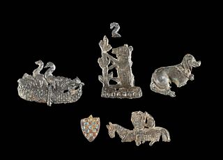 Medieval English Pewter & Gilt Copper Badges