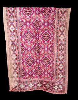 Large 19th C. Persian Qajar Velvet Runner