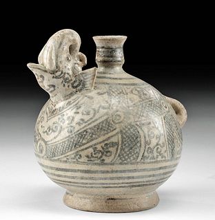 Anamese Pottery Wine Vessel w/ Elephant Spout & Tail