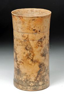 Tall Guatemalan Mayan Orangeware Cylinder