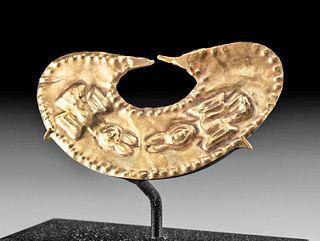 Moche Gold Nose Ring w/ Sea Birds