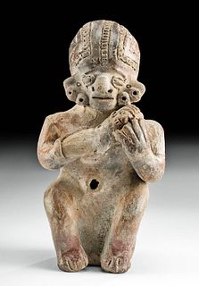 Fine Manabi Pottery Male Figural Whistle
