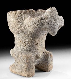 Jalisco Stone Kneeling Cargador Figure Carrying Bowl
