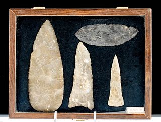 Lot of 4 Native American Stone Projectile Points