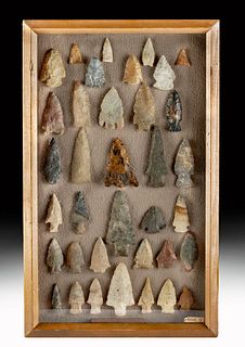 35 Native American Stone Points & One Scrapper