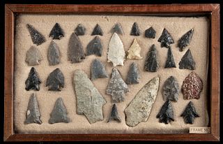 32 Native American Virginian Stone Arrowheads