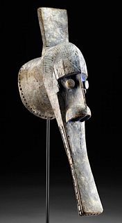 19th C. African Ijo Wood Water Spirit Mask, Art Loss