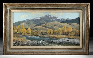 Bill Freeman Painting Gos Ventre River / Sheep Mountain