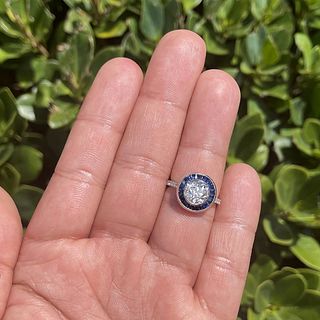 Diamond, Sapphire and 18K Ring