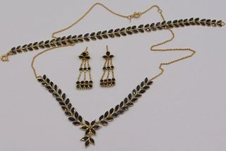 JEWELRY. 18kt Gold and Faceted Gem Suite.