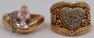 JEWELRY. 14kt Gold Cocktail Ring Grouping.