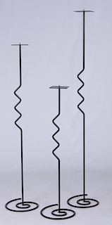Modern Floor-Standing Candlesticks, Three (3)