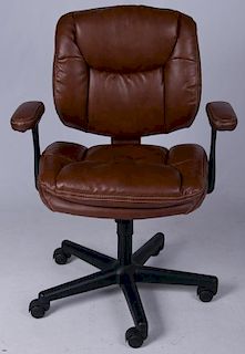 Brown Faux Leather Office Chair