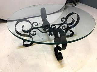 Wrought Iron Round Top Coffee Table