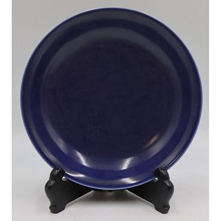 Chinese Blue Glazed Plate.