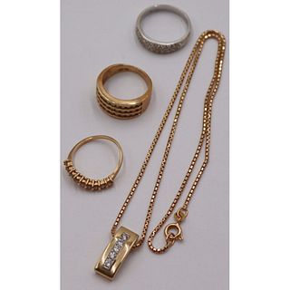 JEWELRY. Assorted Grouping of Gold and Diamond