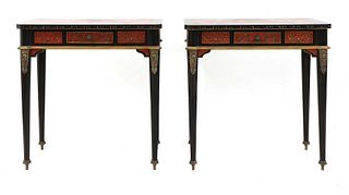 A pair of Napoleon III-style lacquered chinoiserie side tables,