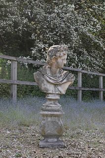 A composite stone bust after the antique,