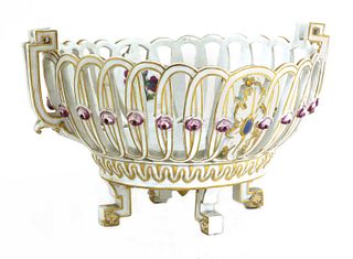 A Meissen porcelain two-handled fruit basket,