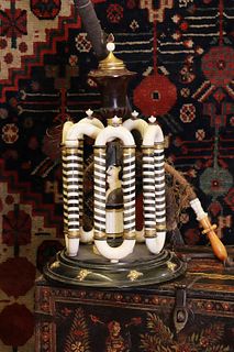 An ivory and horn table hookah pipe,