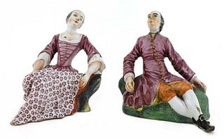 A pair of Niderviller faience figures,