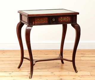 A Regency rosewood and brass inlaid occasional table,