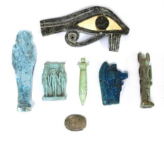 A group of Egyptian antiquities,