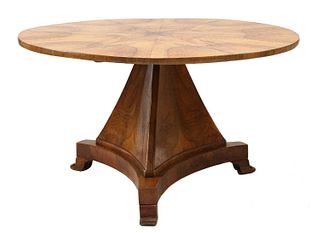A walnut Biedermeier centre table,