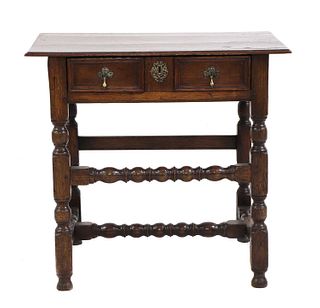 A James II oak side table,
