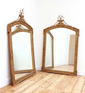 A pair of giltwood wall mirrors,