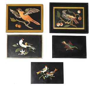 A collection of Italian grand tour pietra dura paperweights,