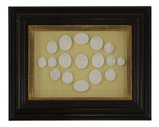 A collection of fifty-five grand tour plaster intaglios,