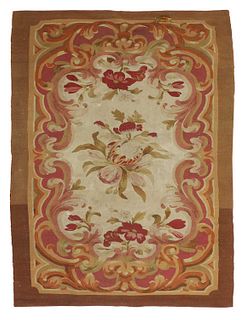 A French Aubusson flatweave rug,