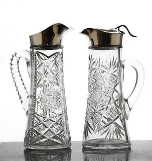 A silver mounted Stourbridge glass lemonade jug,