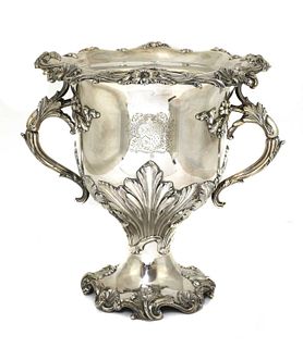 A Regency silver-plated wine cooler,