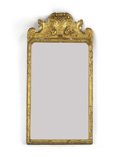 A Queen Anne carved giltwood and gesso pier mirror,