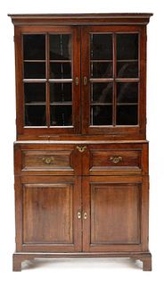 A George II chestnut estate cabinet,