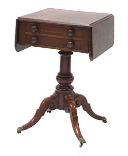 A Victorian mahogany worktable,