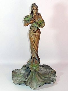 Bronze Female Figure, After Emmanuele Villanis