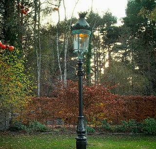 A Parisian cast iron and copper street lamp,