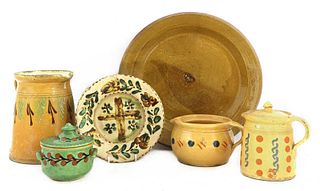 A collection of French Savoie pottery,