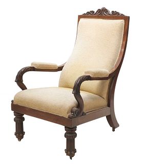 A large Victorian mahogany armchair,
