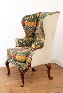A Queen Anne wingback armchair,