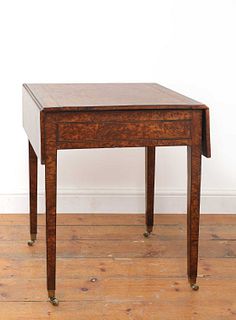 A George III burr yew Pembroke table,