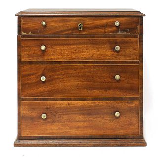 A George III strung mahogany apothecary's chest,