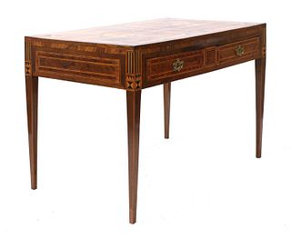 An Italian parquetry inlaid writing table,