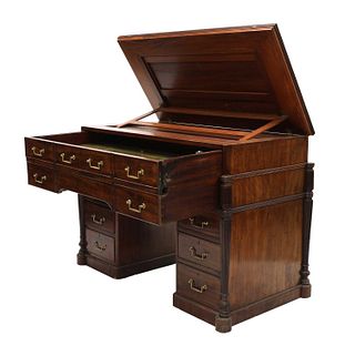 A George III mahogany architect's desk/secretaire,