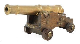 A model of an 18th century English Naval cannon,