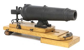 A model of a late 18th century naval carronade,