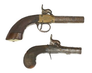 Two 19th century pocket percussion pistols,